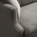 Causeuse moderne en tissu (bleu/vert/gris) avec ports de chargement USB et oreillers lombaires, 2 places