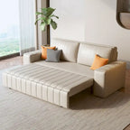 Causeuse convertible moderne gris clair / orange / noir avec rangement, 2 places