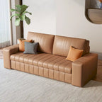 Causeuse convertible moderne gris clair / orange / noir avec rangement, 2 places