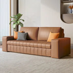 Causeuse convertible moderne gris clair / orange / noir avec rangement, 2 places