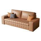 Causeuse convertible moderne gris clair / orange / noir avec rangement, 2 places