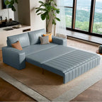 Causeuse convertible moderne gris clair / orange / noir avec rangement, 2 places