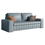 Causeuse convertible moderne gris clair / orange / noir avec rangement, 2 places