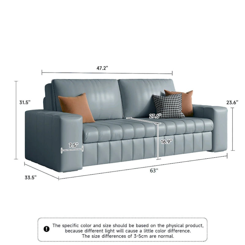 Causeuse convertible moderne gris clair / orange / noir avec rangement, 2 places
