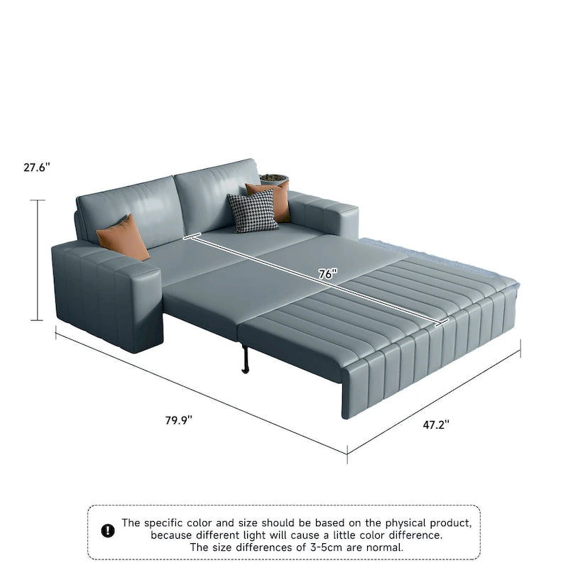 Causeuse convertible moderne gris clair / orange / noir avec rangement, 2 places