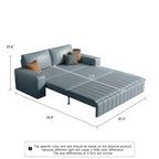 Causeuse convertible moderne gris clair / orange / noir avec rangement, 2 places