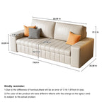 Causeuse convertible moderne gris clair / orange / noir avec rangement, 2 places