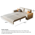 Causeuse convertible moderne gris clair / orange / noir avec rangement, 2 places