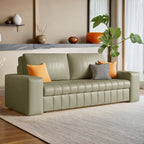 Causeuse convertible moderne gris clair / orange / noir avec rangement, 2 places