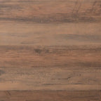 Table basse de ferme à 2 niveaux en chêne rustique / gris délavé / gris tremble avec croisillons et capuchons d'angle métalliques