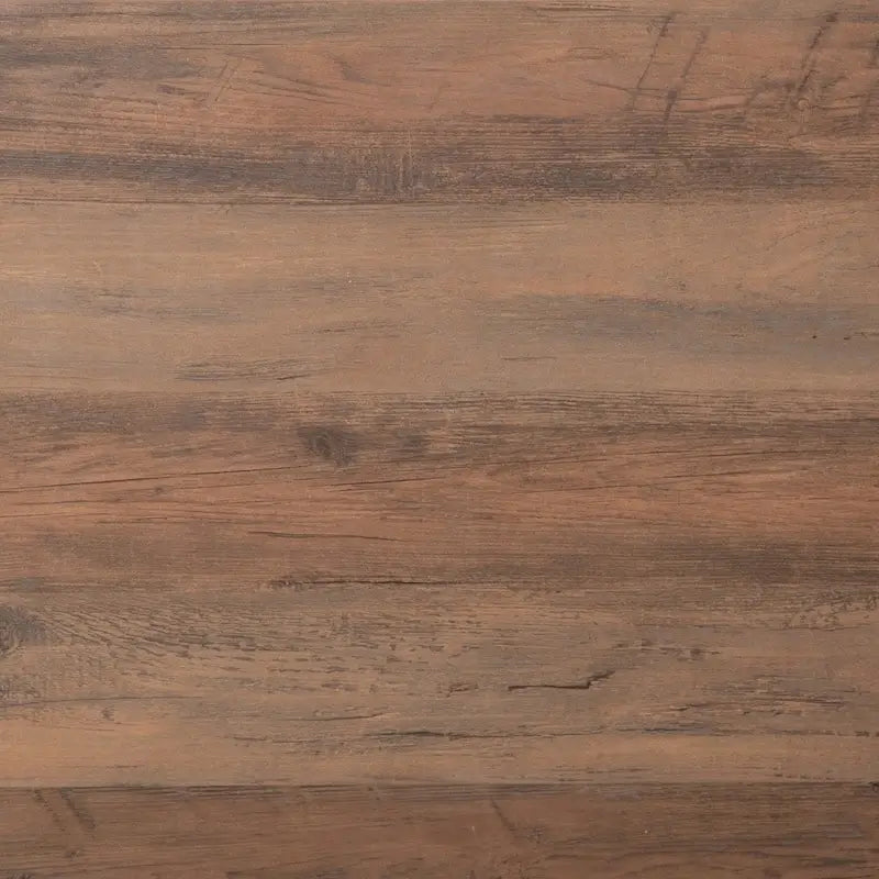 Table basse de ferme à 2 niveaux en chêne rustique / gris délavé / gris tremble avec croisillons et capuchons d'angle métalliques