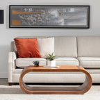 Table basse en manguier moderne noyer avec étagère inférieure ouverte, 129,5 cm