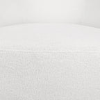 Fauteuil pivotant club en tissu bouclé blanc / beige / noir avec piètement en fer, une place
