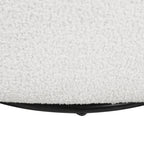 Fauteuil pivotant club en tissu bouclé blanc / beige / noir avec piètement en fer, une place