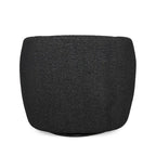 Fauteuil pivotant club en tissu bouclé blanc / beige / noir avec piètement en fer, une place