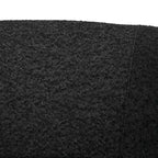 Fauteuil pivotant club en tissu bouclé blanc / beige / noir avec piètement en fer, une place