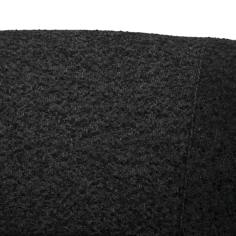 Fauteuil pivotant club en tissu bouclé blanc / beige / noir avec piètement en fer, une place
