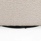 Fauteuil pivotant club en tissu bouclé blanc / beige / noir avec piètement en fer, une place