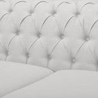 Canapé Chesterfield 3 places capitonné gris galet et marron foncé