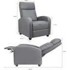 Fauteuil inclinable à dossier basculant en similicuir, marron / noir / gris / kaki / rouge / beige, simple