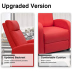 Fauteuil inclinable à dossier basculant en similicuir, marron / noir / gris / kaki / rouge / beige, simple