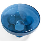 Table basse ronde en verre soufflé à la main, de forme florale moderne, Ambre / Verte / Violette / Turquoise