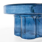 Table basse ronde en verre soufflé à la main, de forme florale moderne, Ambre / Verte / Violette / Turquoise