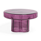 Table basse ronde en verre soufflé à la main, de forme florale moderne, Ambre / Verte / Violette / Turquoise