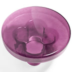 Table basse ronde en verre soufflé à la main, de forme florale moderne, Ambre / Verte / Violette / Turquoise