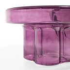 Table basse ronde en verre soufflé à la main, de forme florale moderne, Ambre / Verte / Violette / Turquoise