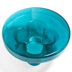 Table basse ronde en verre soufflé à la main, de forme florale moderne, Ambre / Verte / Violette / Turquoise