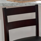 Tabouret de comptoir traditionnel, espresso, assise rembourrée en vinyle, unité