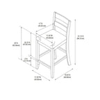 Tabouret de comptoir traditionnel, espresso, assise rembourrée en vinyle, unité