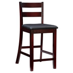 Tabouret de comptoir traditionnel, espresso, assise rembourrée en vinyle, unité