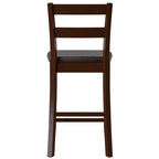 Tabouret de comptoir traditionnel, espresso, assise rembourrée en vinyle, unité