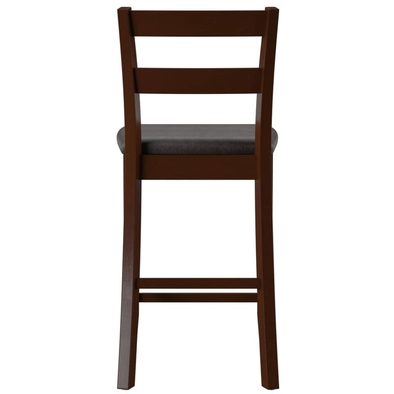 Tabouret de comptoir traditionnel, espresso, assise rembourrée en vinyle, unité