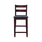 Tabouret de comptoir traditionnel, espresso, assise rembourrée en vinyle, unité