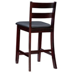 Tabouret de comptoir traditionnel, espresso, assise rembourrée en vinyle, unité