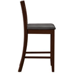 Tabouret de comptoir traditionnel, espresso, assise rembourrée en vinyle, unité