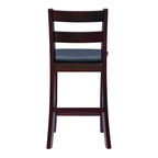 Tabouret de comptoir traditionnel, espresso, assise rembourrée en vinyle, unité