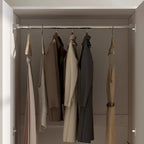 Armoire 2 portes avec tringle et tiroir, Blanc / Noir, Style panneau encadré