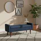Carson Carrington Hamn Velvet Storage Bench - Dark Navy