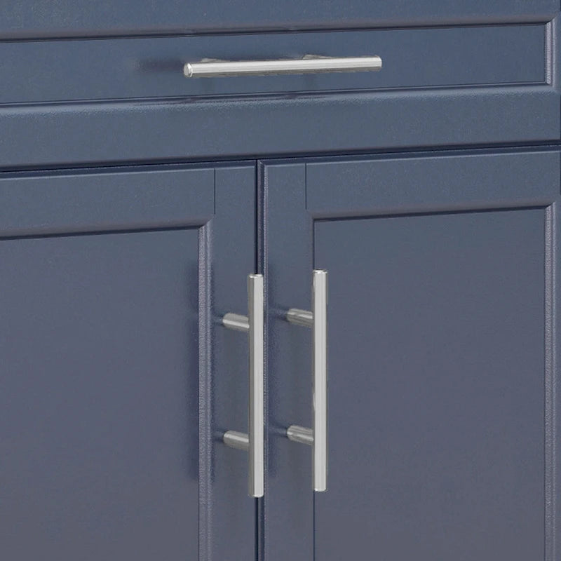 Îlot de cuisine roulant avec plateau en acier inoxydable, gris, pin, tiroirs et armoire