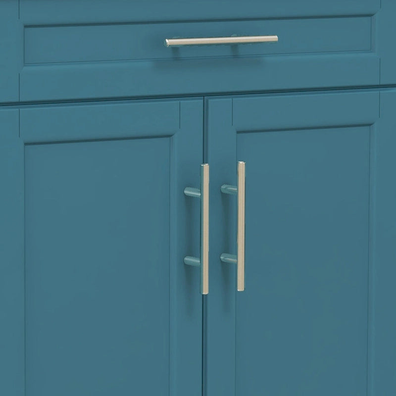 Îlot de cuisine roulant avec plateau en acier inoxydable, gris, pin, tiroirs et armoire