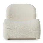 Fauteuil d'appoint blanc moderne avec dossier incurvé et base chromée, simple