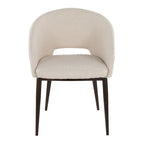 Chaise de salle à manger contemporaine en forme de tonneau, crème / velours bleu / argenté / similicuir blanc, pieds en cuivre, vendue à l'unité