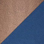 Chaise de salle à manger contemporaine en forme de tonneau, crème / velours bleu / argenté / similicuir blanc, pieds en cuivre, vendue à l'unité