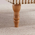 Fauteuil club moderne en lin gris/marron/bleu/bleu foncé avec accoudoirs arrondis et pieds en bois, un seul