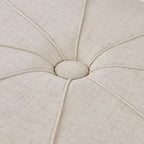 Repose-pieds ovale touffeté en tissu bleu / crème / gris, simple