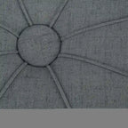 Repose-pieds ovale touffeté en tissu bleu / crème / gris, simple
